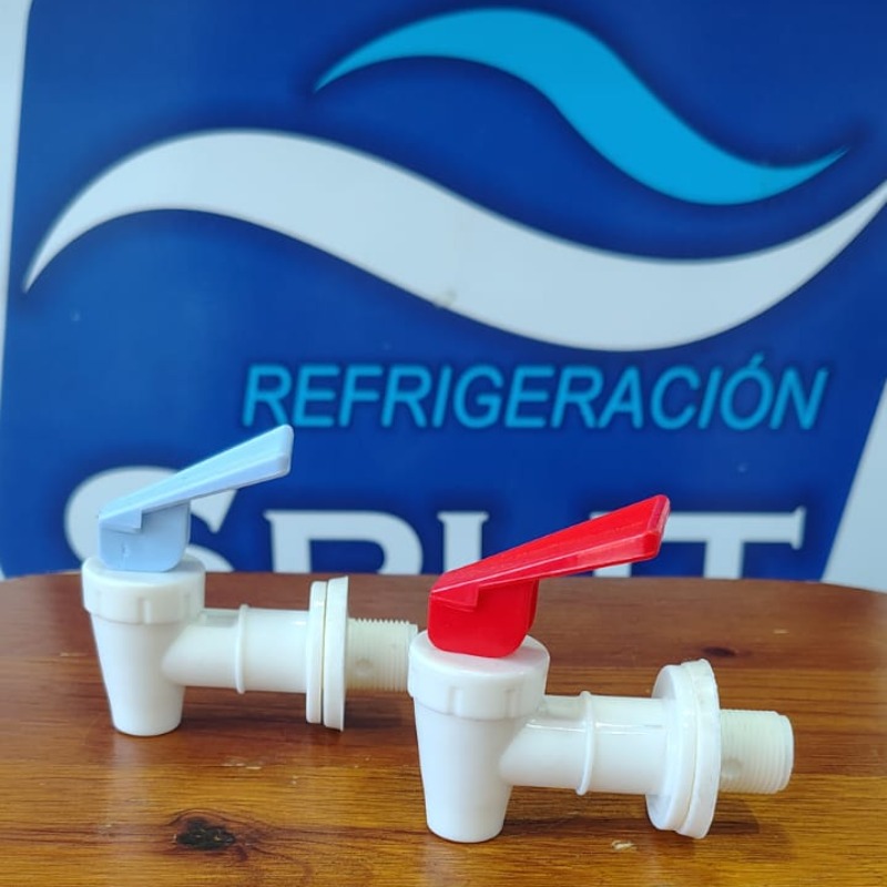 Juego Canilla Dispenser Rojo/azul (rosca Chica)