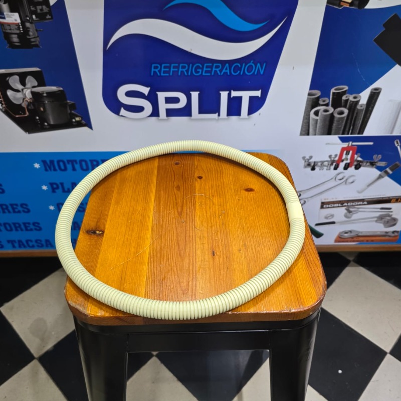 Caño Corrugado Amarillo Con Uniones Por Metro