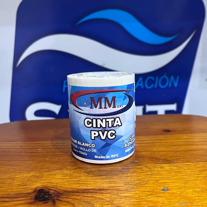 Cinta Pvc Blanca Con Adhesivo Importada